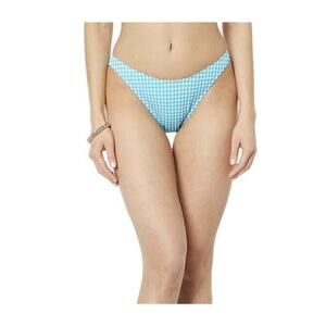 NWT Lilly Pulitzer Turquoise Oasis Crinkle Gingham Blue Pico High Cut Bottoms s2